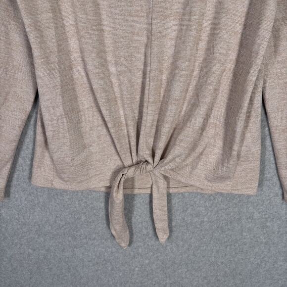 Talbots Sweater Top Medium Pink Metallic Tie Front Minimal Blush Glam Career - Picture 3 of 12